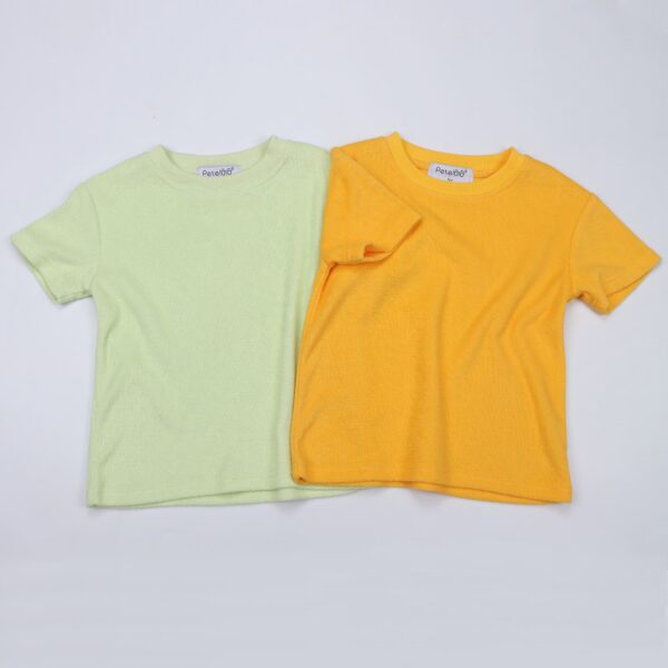 Crewneck Solid Shorts Sleeve Cotton Baby T-shirt