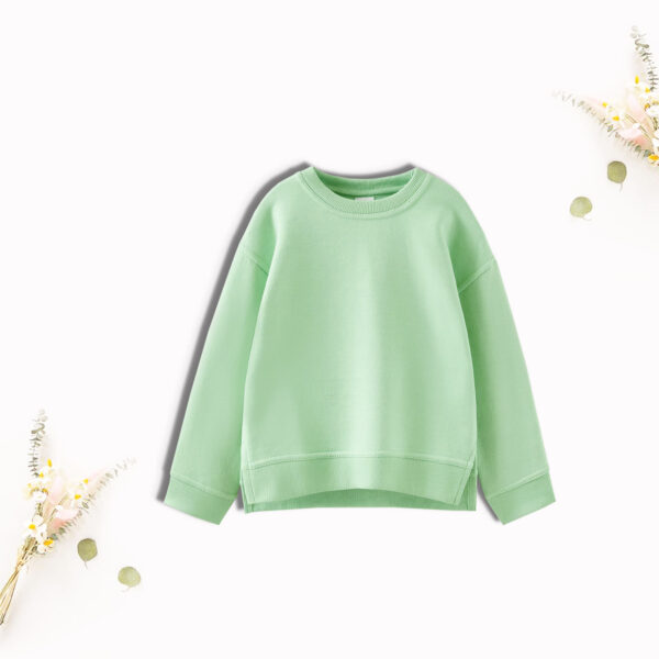 Kids Oversized Solid Knitted Sweatshirt