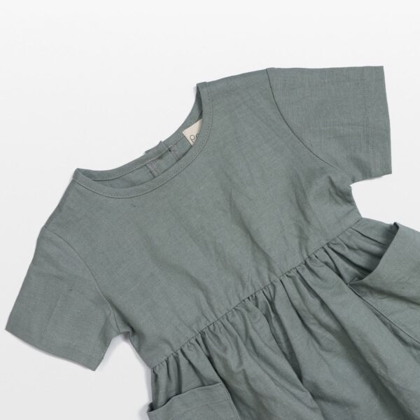 Soft Linen O-Neck Sleeveless Baby Dress